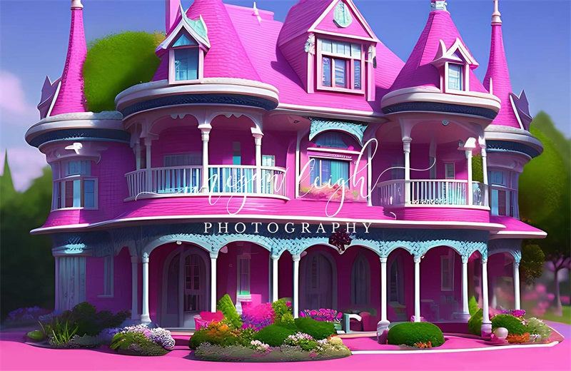 Kate Pink House Princess Backdrop Designed by Megan Leigh Photography -UK
