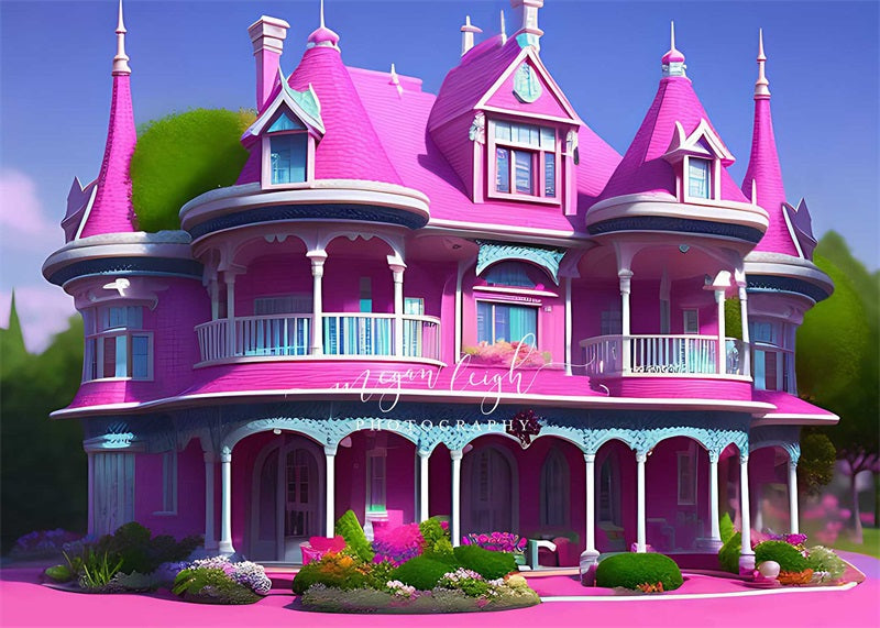Kate Pink House Princess Backdrop Designed by Megan Leigh Photography -UK