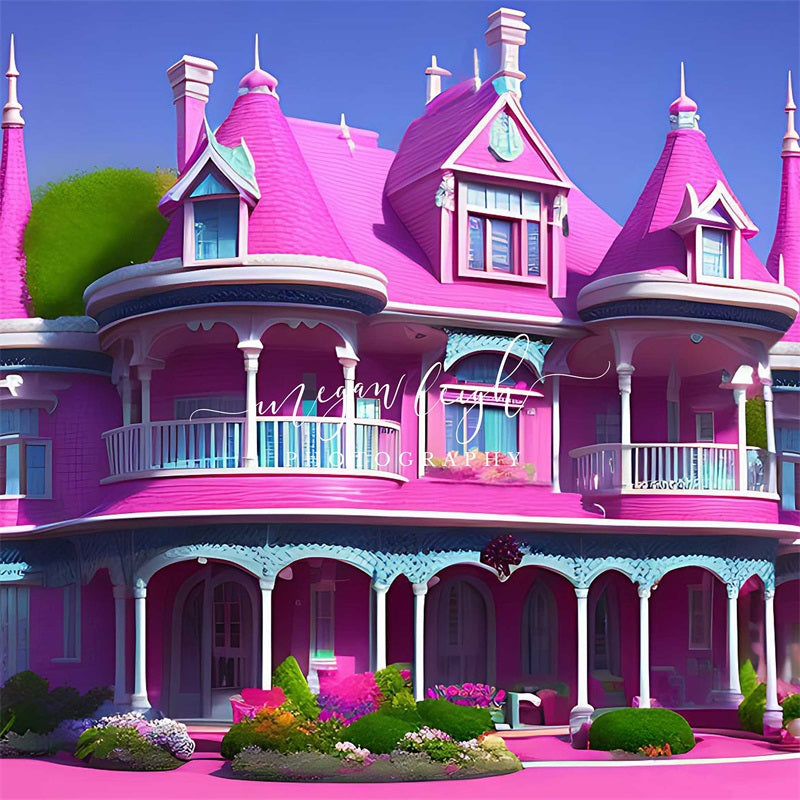 Kate Pink House Princess Backdrop Designed by Megan Leigh Photography -UK