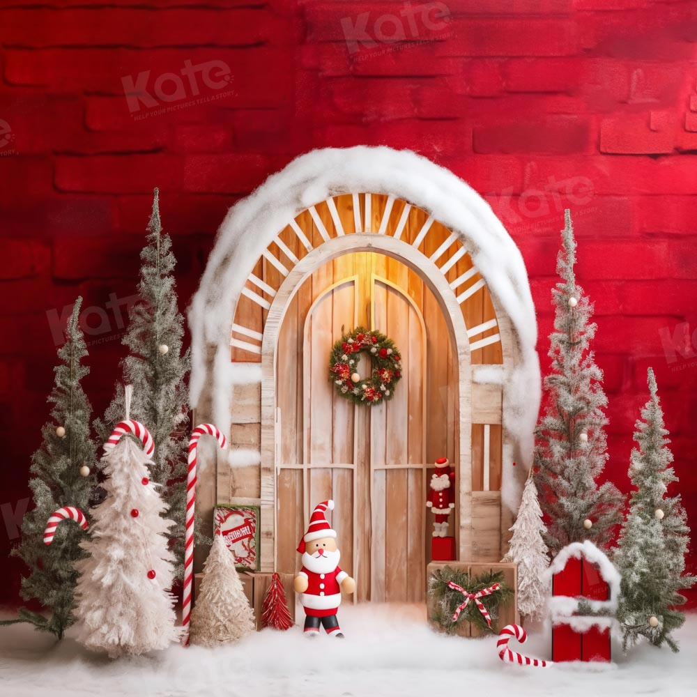 Kate Christmas Snowy Barn Santa Backdrop Designed by Chain Photography