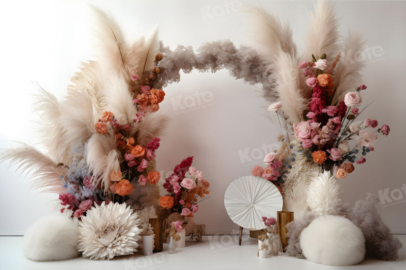 Kate Boho Floral Arch White Wall Backdrop for Photography -UK