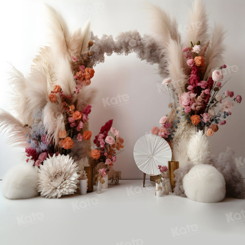 Kate Boho Floral Arch White Wall Backdrop for Photography -UK