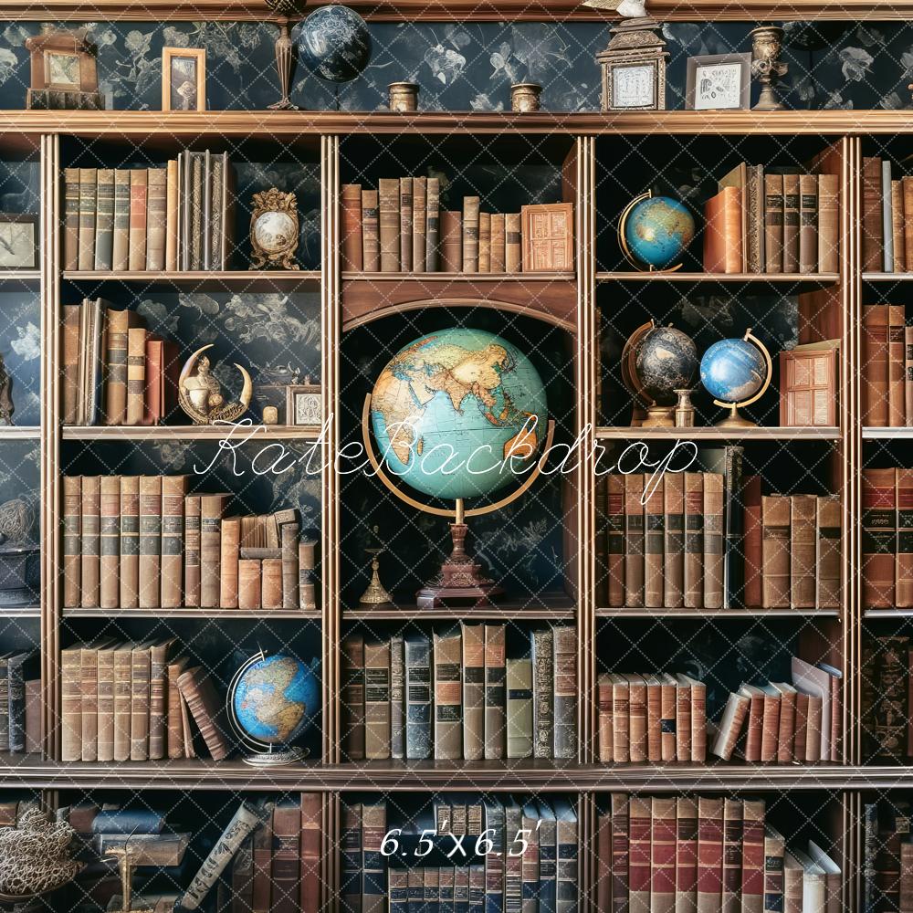 Kate Back to School Book Shelf Globe Backdrop Designed by Chain Photography