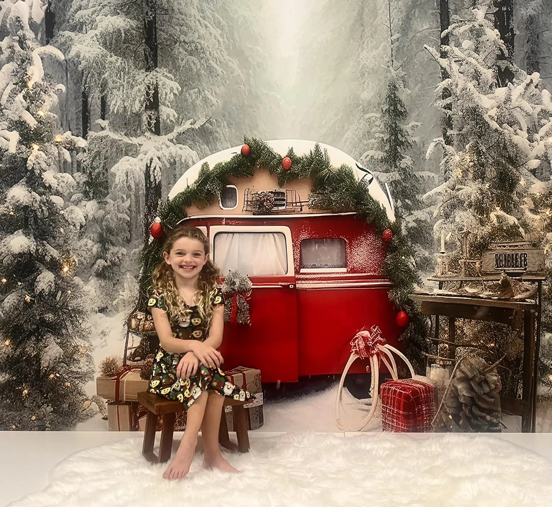 Kate Christmas Snow Forest Backdrop for Photography