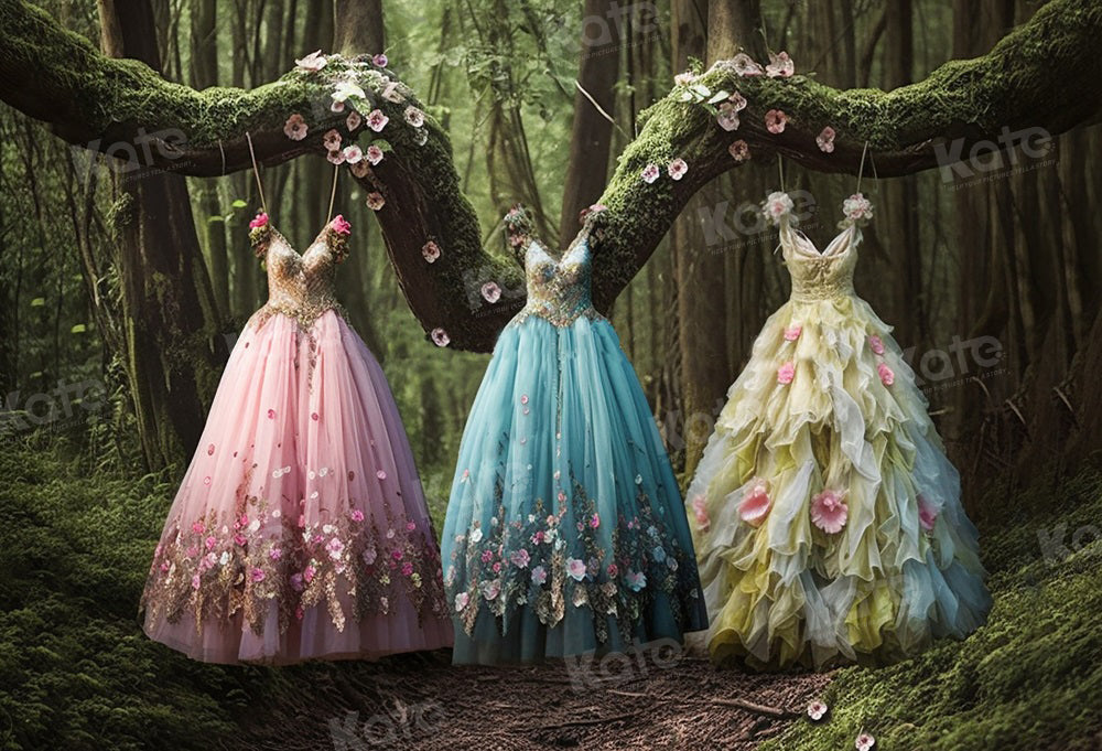 Kate Princess Dress Fairytale Forest Summer Backdrop for Photography