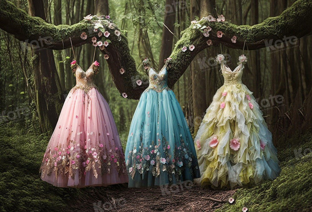 Kate Princess Dress Fairytale Forest Summer Backdrop for Photography -UK