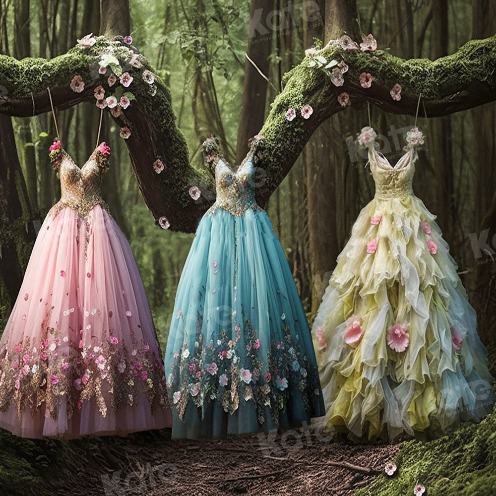 Kate Princess Dress Fairytale Forest Summer Backdrop for Photography -UK