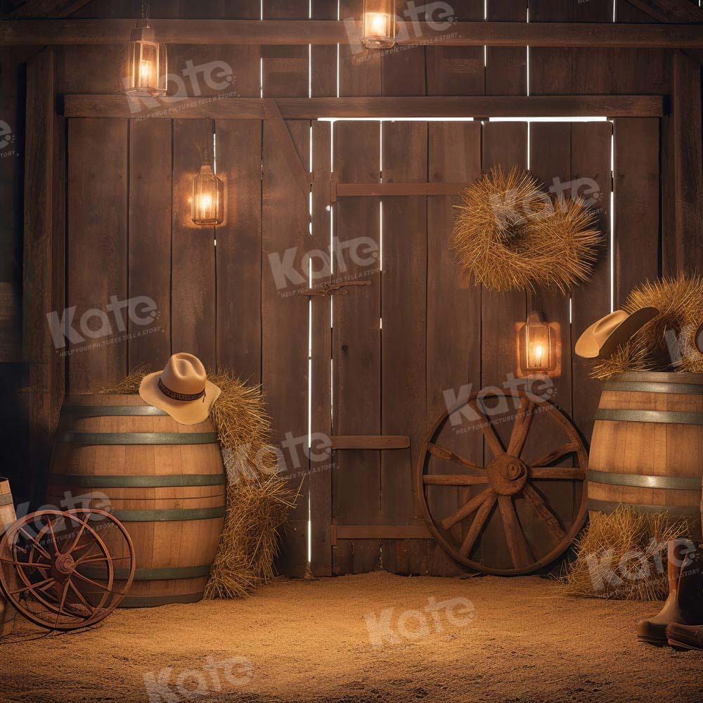 Kate Autumn Barn Door with Boots Boy Backdrop Designed by Chain Photography -UK