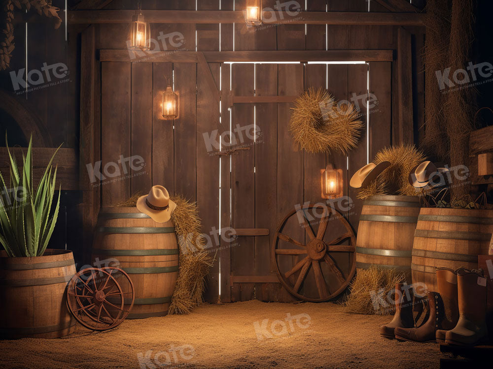 Kate Autumn Barn Door with Boots Boy Backdrop Designed by Chain Photography -UK