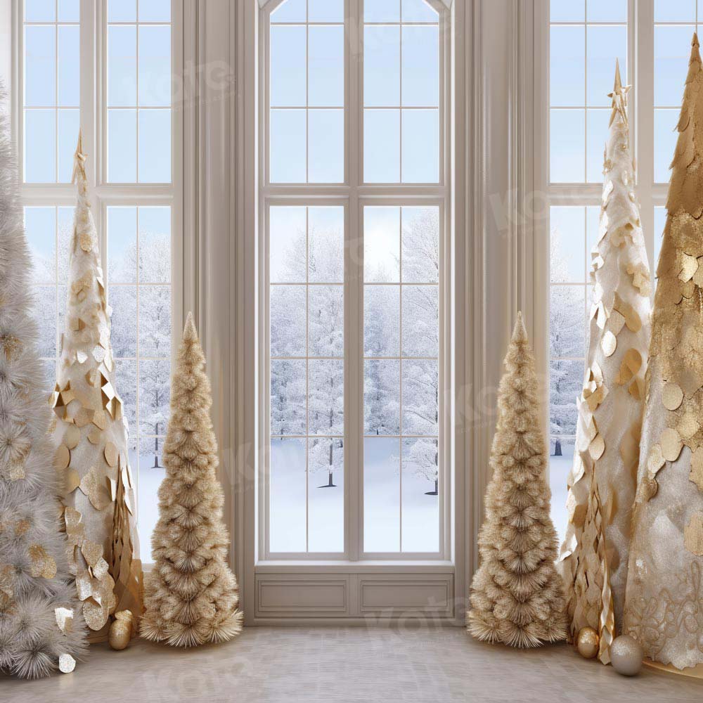 Lightning Deals Kate Golden Christmas Tree Window Backdrop Designed by Chain Photography -UK