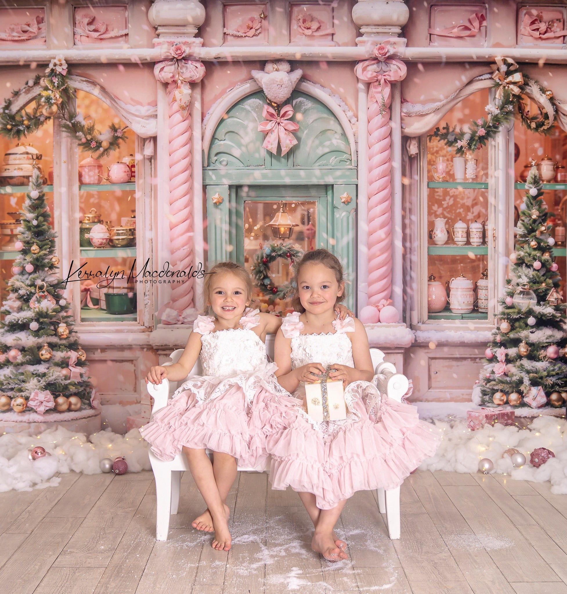 Kate Christmas Pink Store Backdrop Designed by Chain Photography