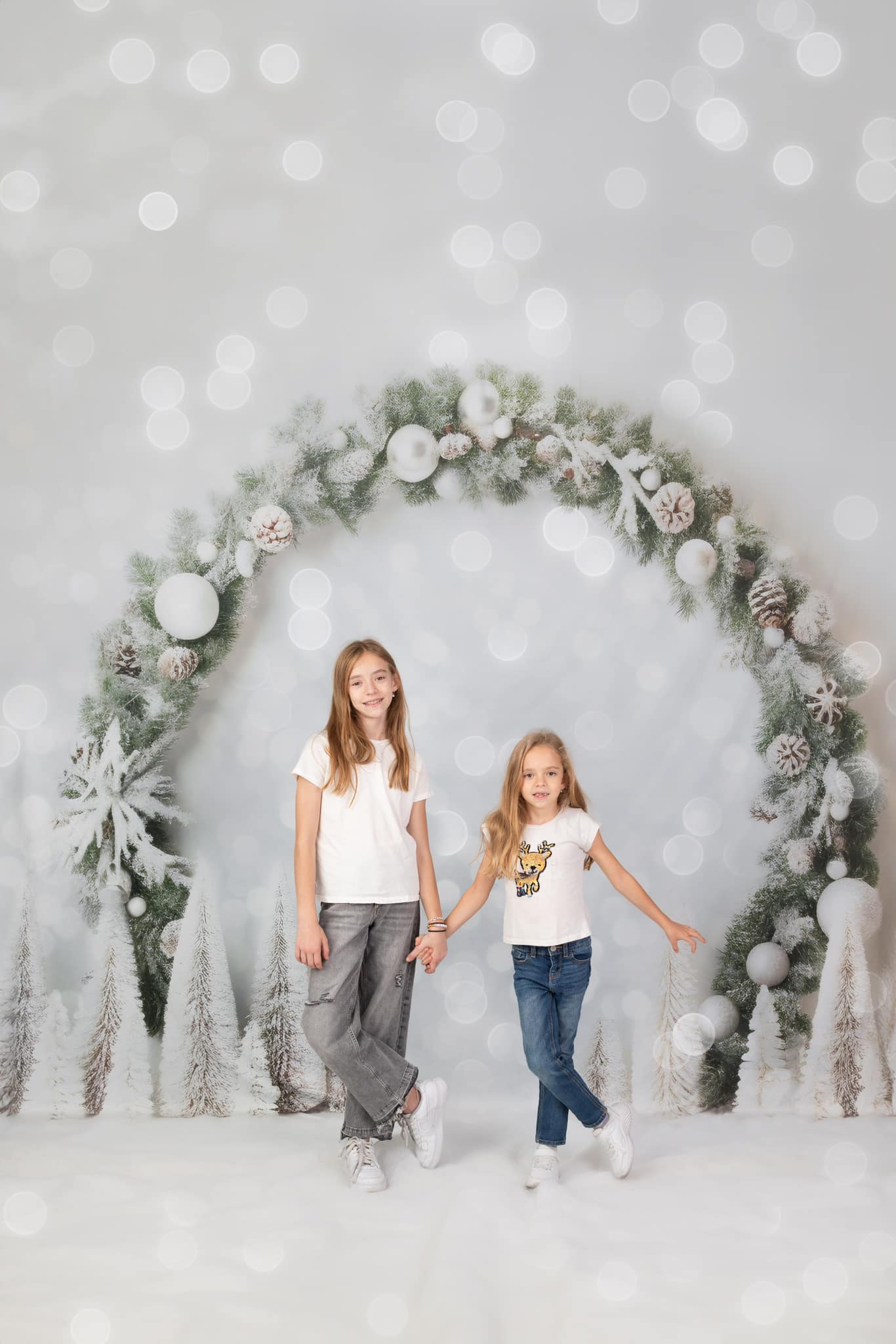 Kate White Christmas Arch Bokeh Neon Backdrop for Photography