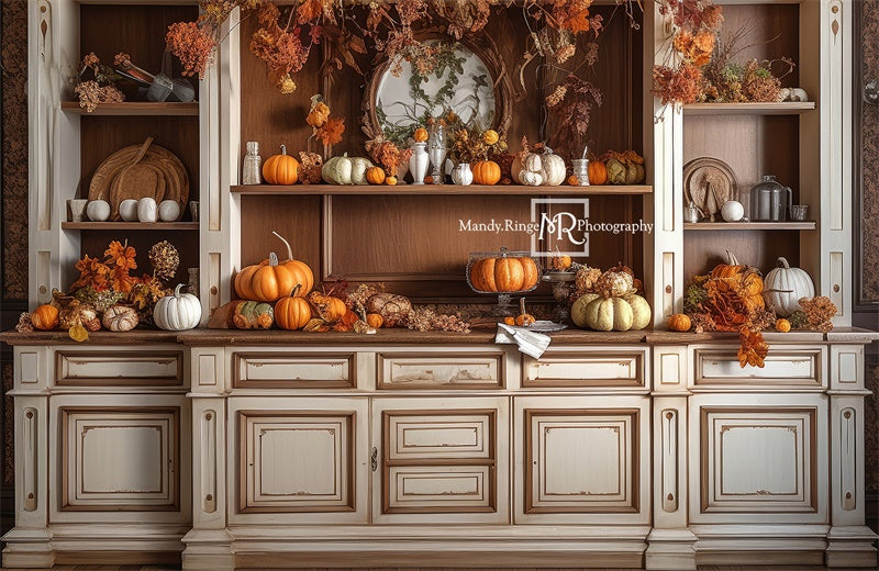 Kate Cozy Autumn Kitchen Hutch Backdrop Designed by Mandy Ringe Photography -UK