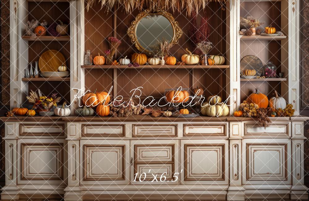 Kate Cozy Autumn Kitchen Hutch Backdrop Designed by Mandy Ringe Photography -UK