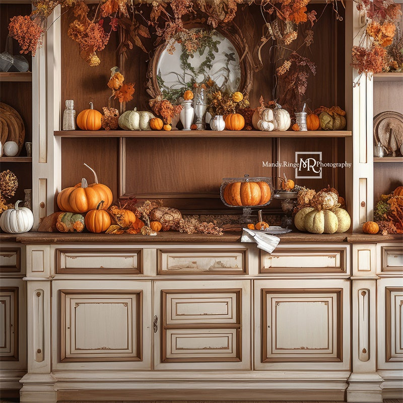 Kate Cozy Autumn Kitchen Hutch Backdrop Designed by Mandy Ringe Photography -UK