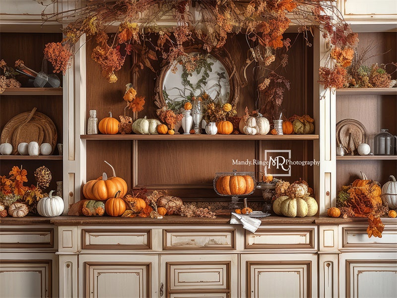 Kate Cozy Autumn Kitchen Hutch Backdrop Designed by Mandy Ringe Photography -UK