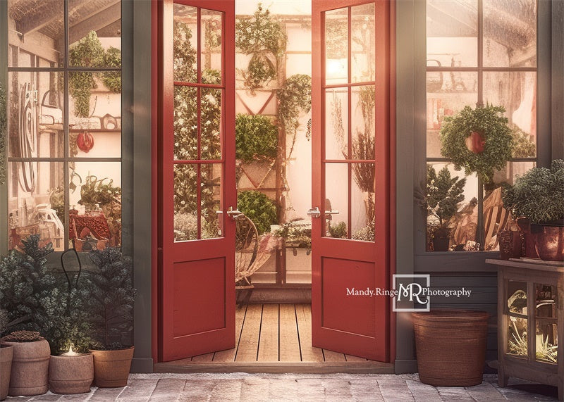 Kate Christmas Holiday Greenhouse Backdrop Designed by Mandy Ringe Photography -UK