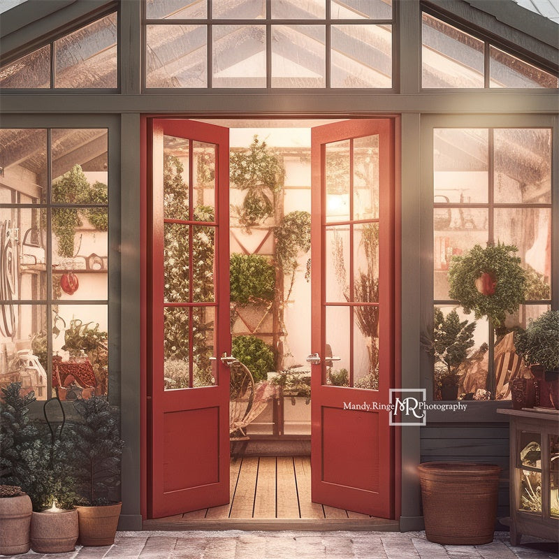 Kate Christmas Holiday Greenhouse Backdrop Designed by Mandy Ringe Photography