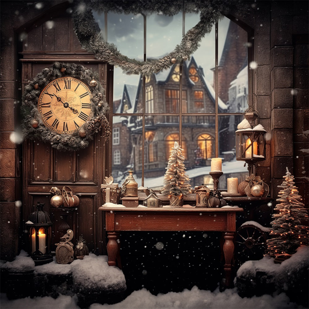 Kate Christmas Room Winter Window Backdrop for Photography