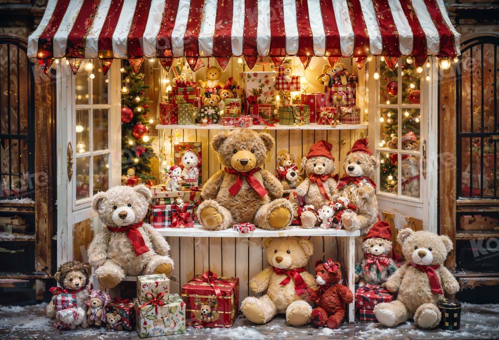 Kate Christmas Bear Gift Shop Backdrop Designed by Emetselch