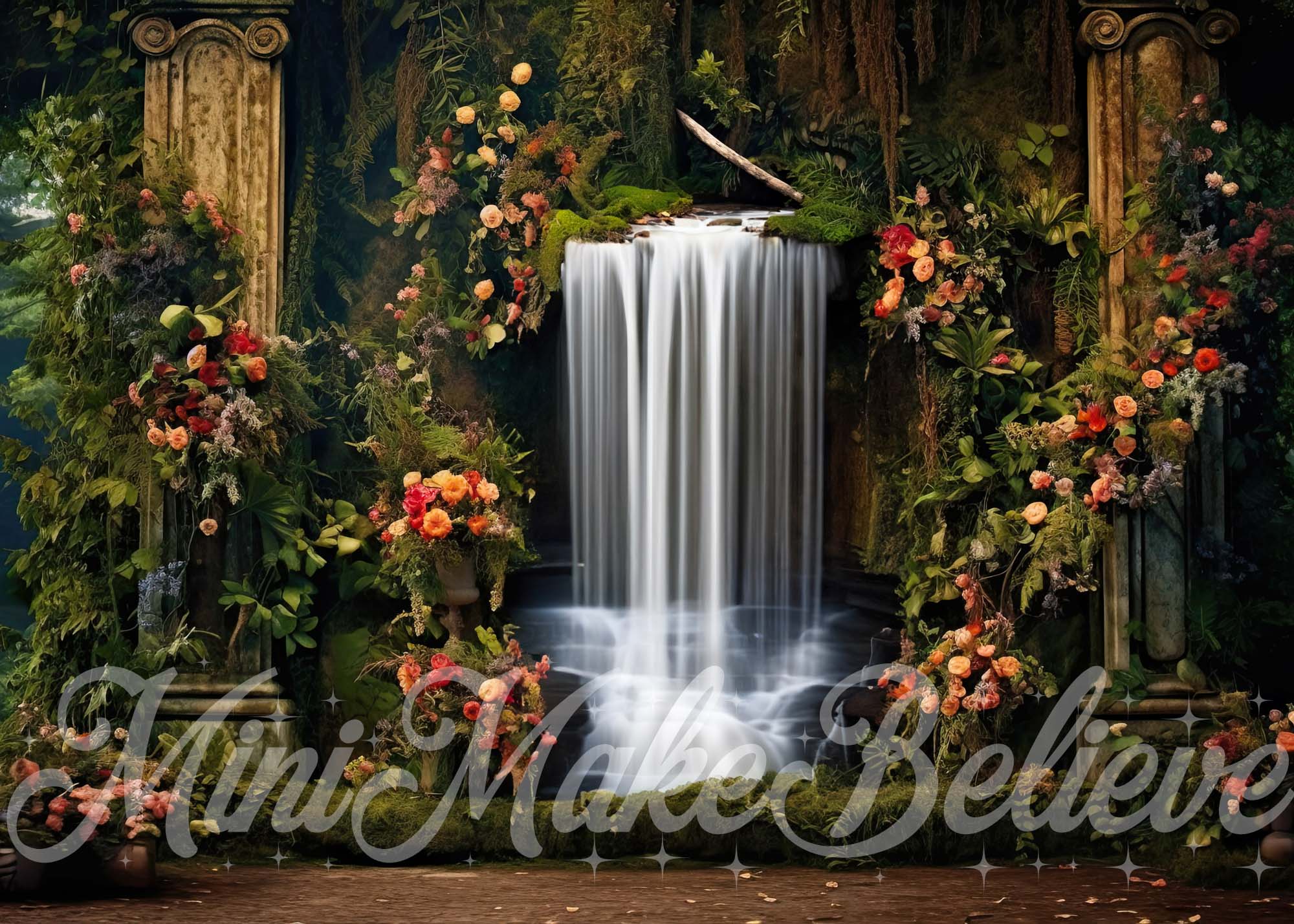 Kate Summer Flowers Waterfall Backdrop Designed by Mini MakeBelieve