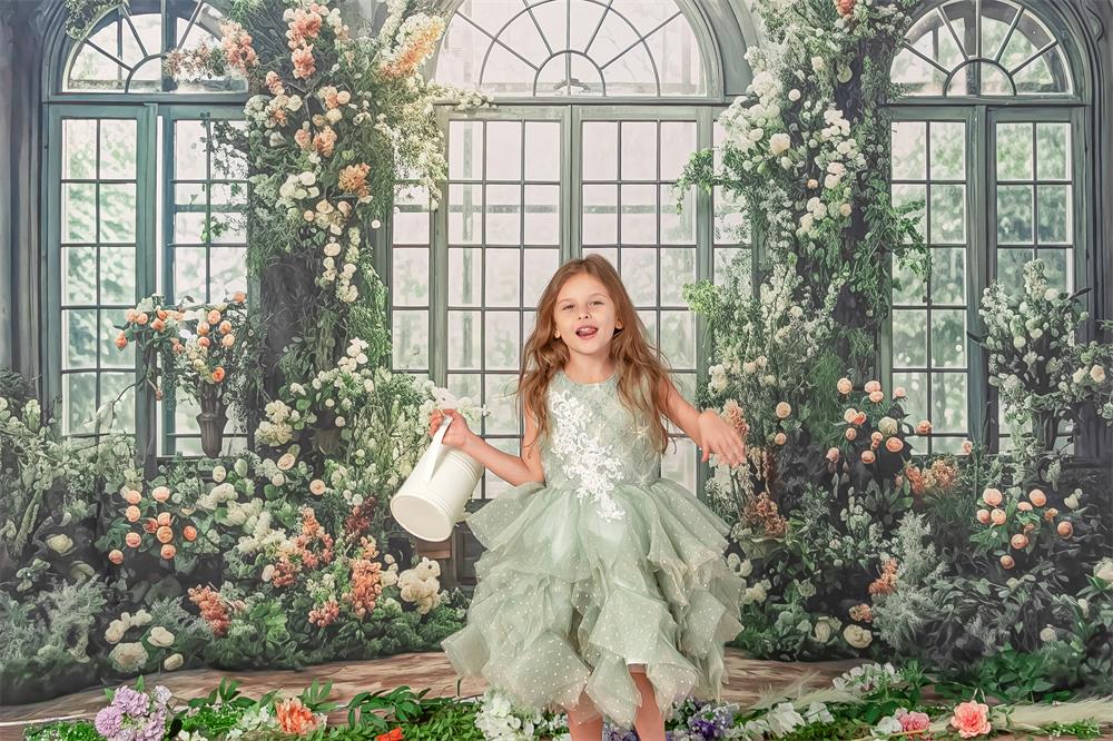 Kate Valentine Spring Window Flower Backdrop Designed by Mini MakeBelieve -UK