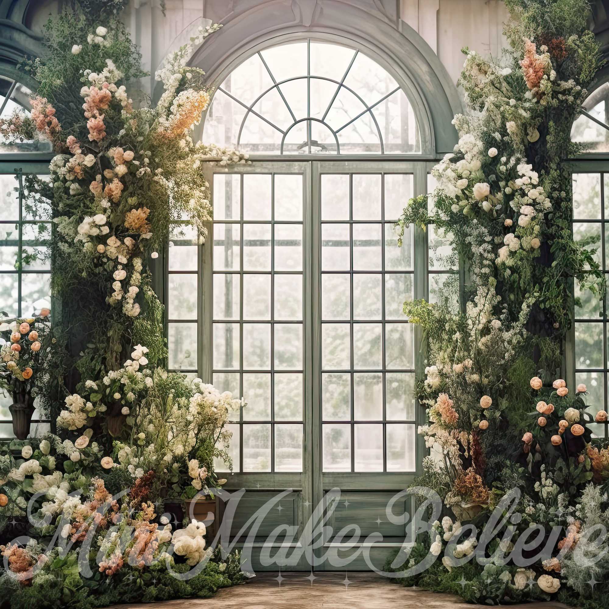 Kate Valentine Spring Window Flower Backdrop Designed by Mini MakeBelieve