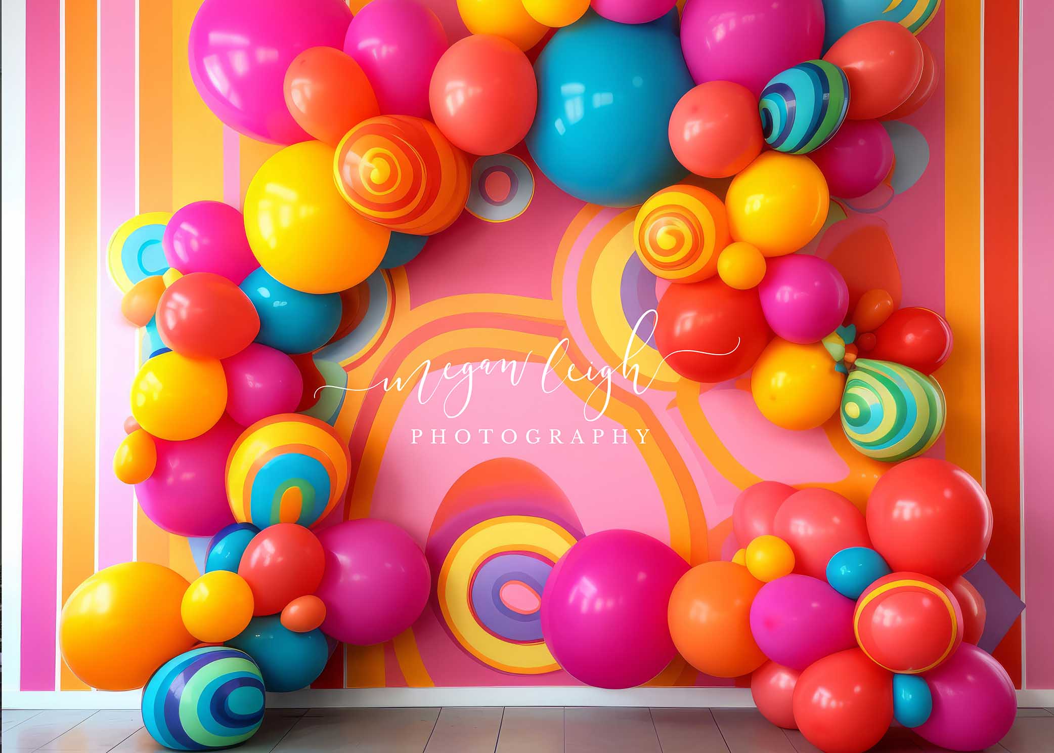 Kate Groovy Wall Balloons Backdrop Designed by Megan Leigh Photography