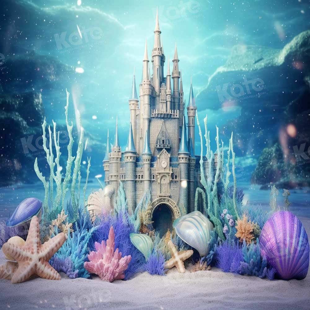 Kate Summer Underwater Castle Shell Backdrop Designed by Chain Photography