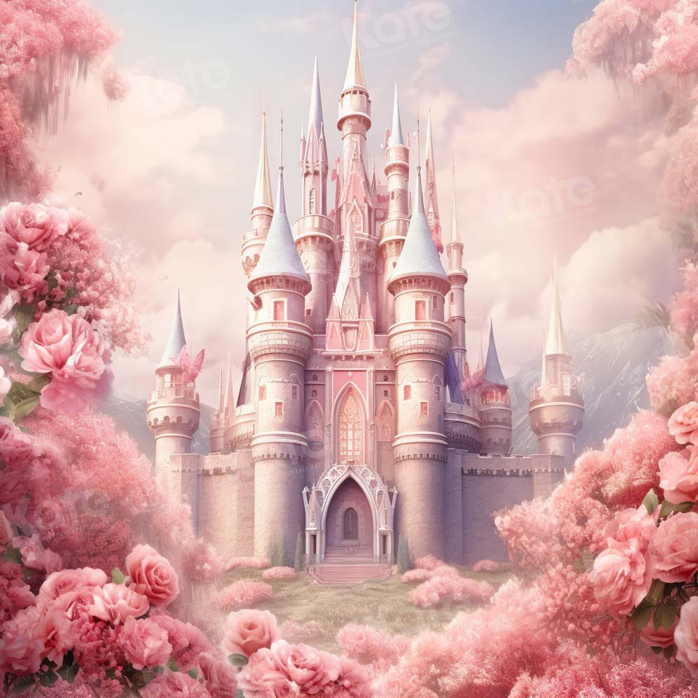 Lightning Deals Kate Pink Fantasy Flower Castle Backdrop Designed by Emetselch