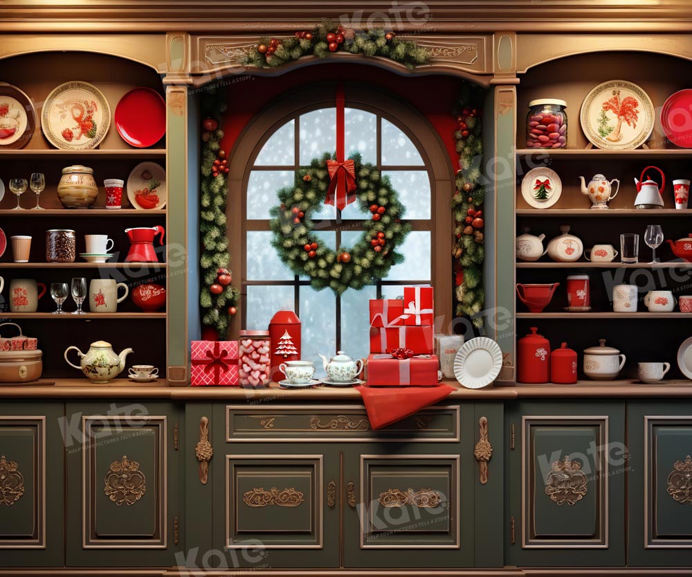 Kate Christmas Vintage Cupboard Kitchen Backdrop Designed by Emetselch
