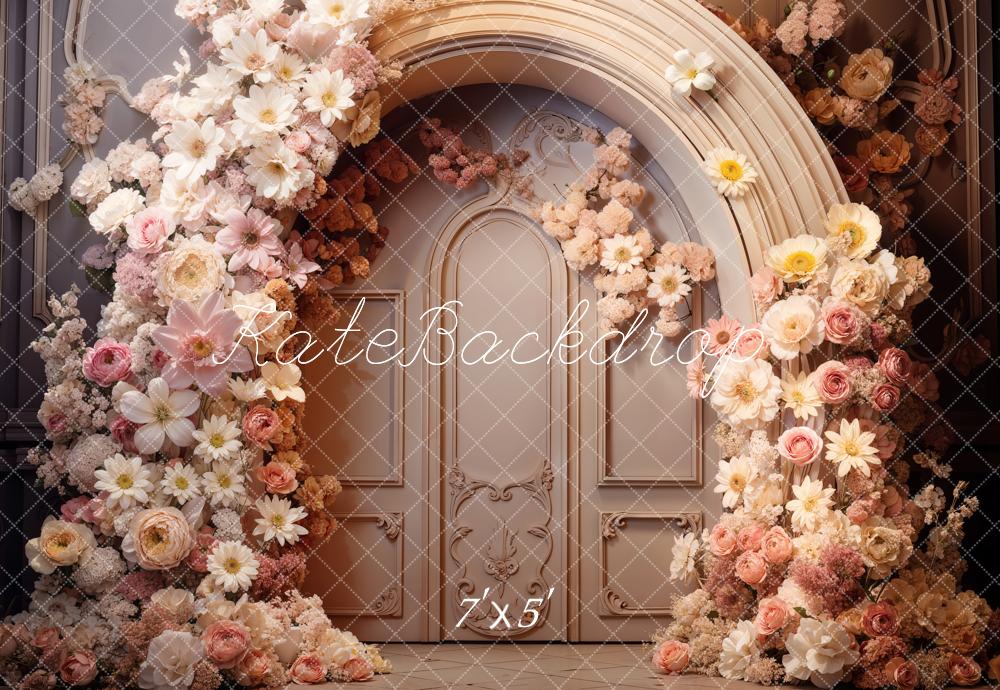 Kate Spring Flowers Arched Door Backdrop Designed by Emetselch -UK