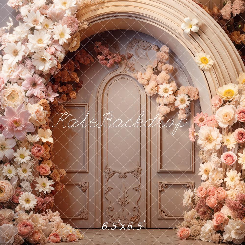 Kate Spring Flowers Arched Door Backdrop Designed by Emetselch