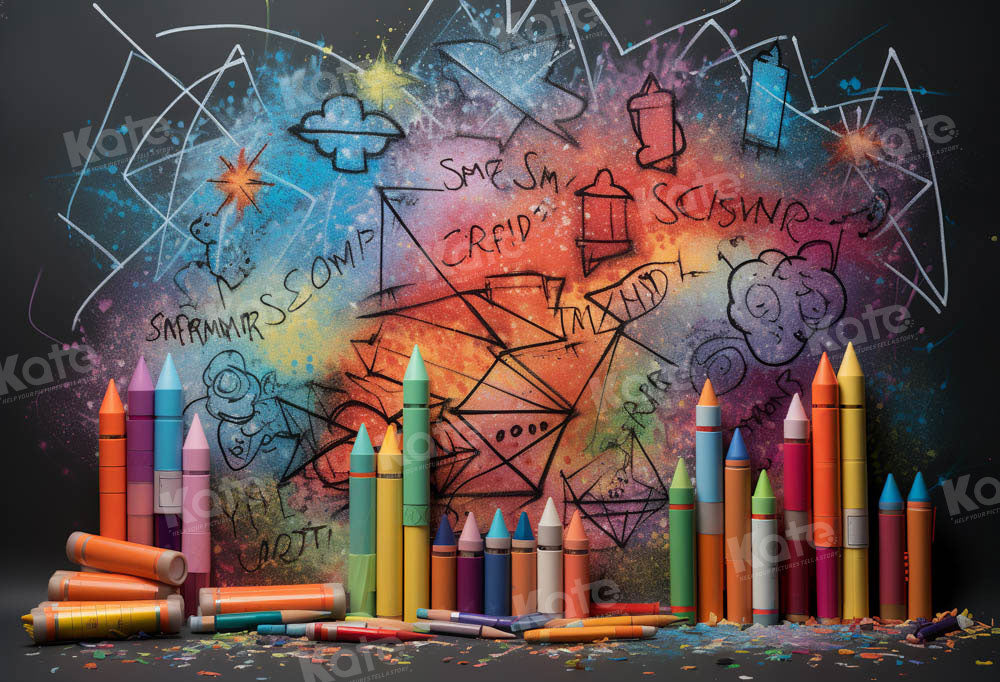 Kate Back to School Crayon Dream Backdrop Designed by Emetselch -UK
