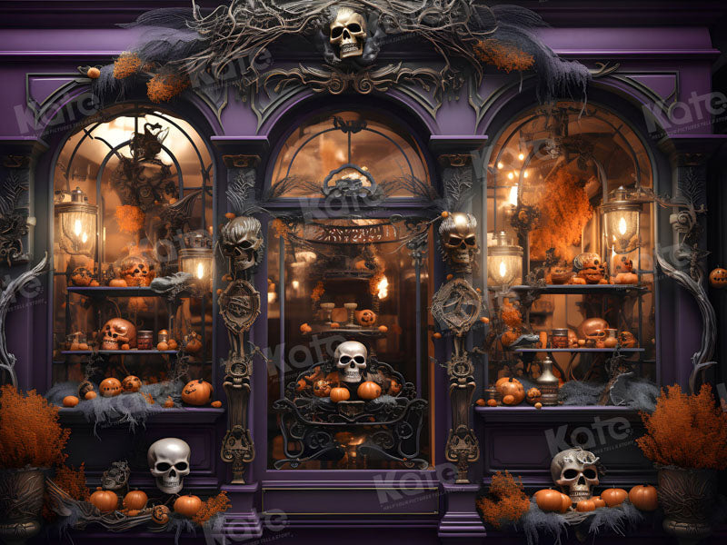 Kate Halloween Purple Store Skeleton Hand Backdrop for Photography -UK
