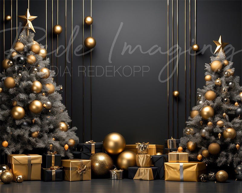 Kate Dark Christmas Tree Wall Backdrop Designed by Lidia Redekopp