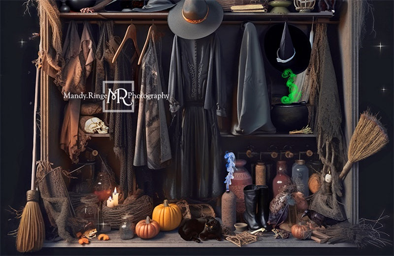 Kate Halloween Witch's Closet Backdrop Designed by Mandy Ringe Photography