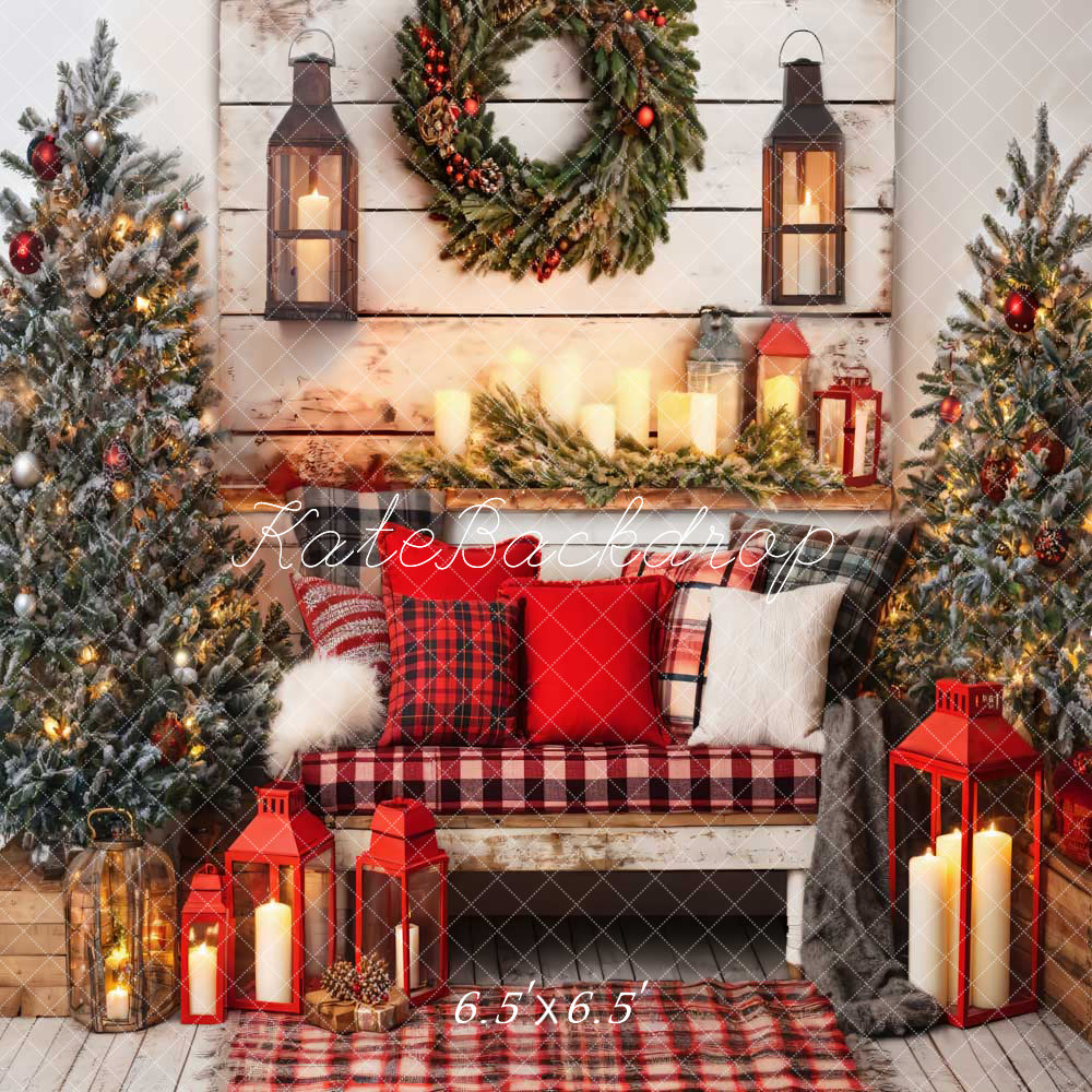 Kate Christmas Room Red Sofa Backdrop Designed by Emetselch