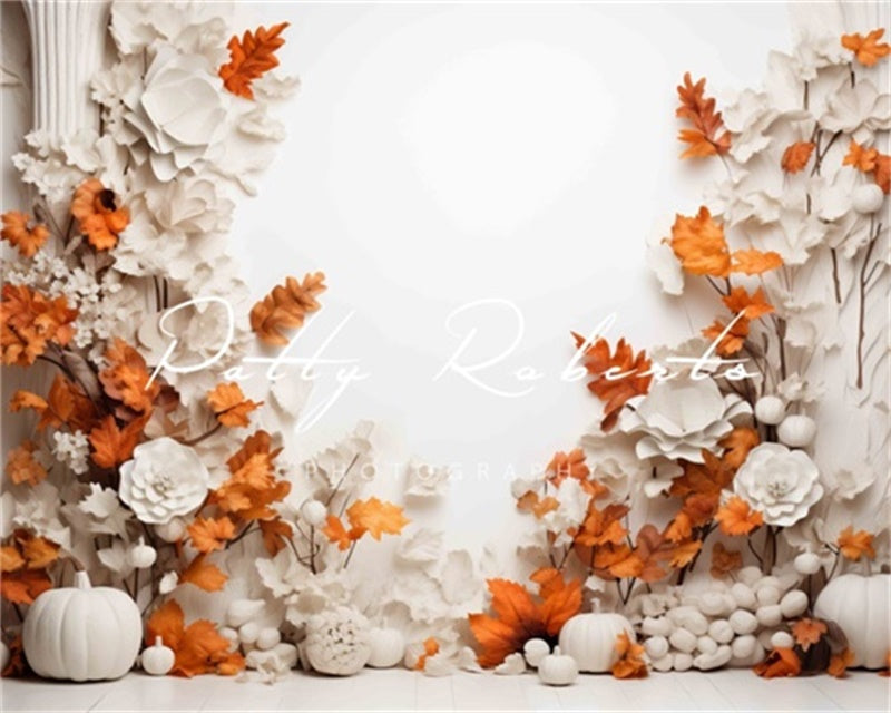 Kate White and Orange Autumn Tree Backdrop Designed by Patty Robert