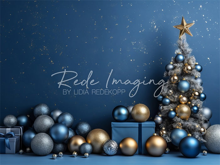 Kate Blue Christmas Backdrop Designed by Lidia Redekopp -UK