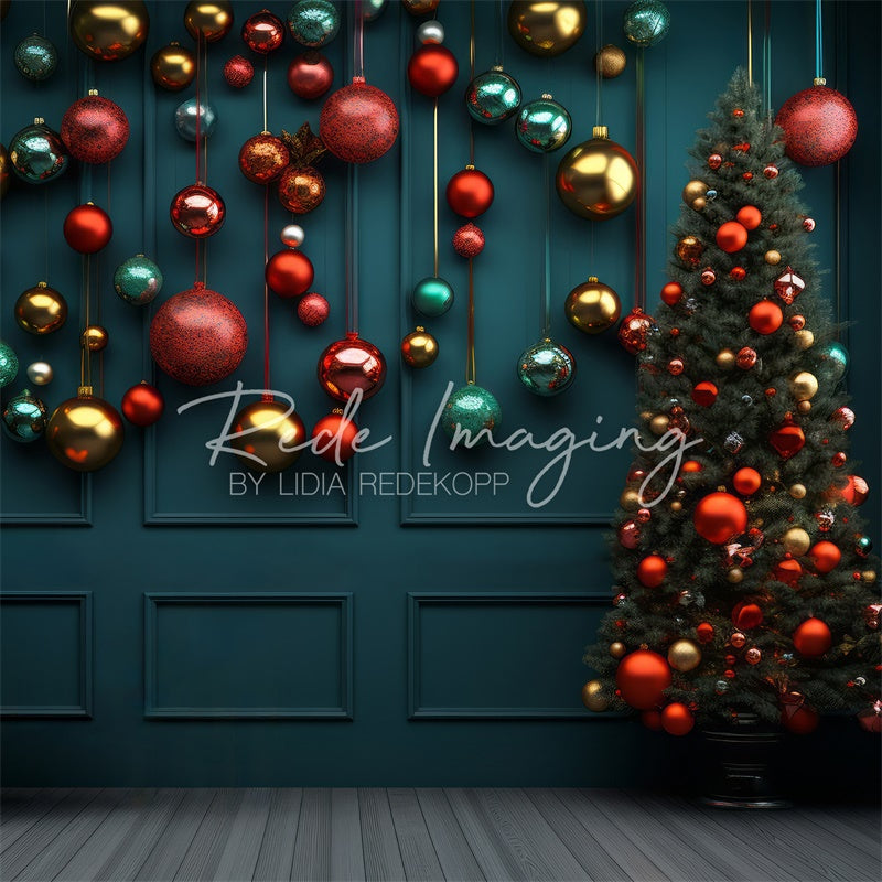 Kate Colorful Christmas Ball Decoration Backdrop Designed by Lidia Redekopp -UK