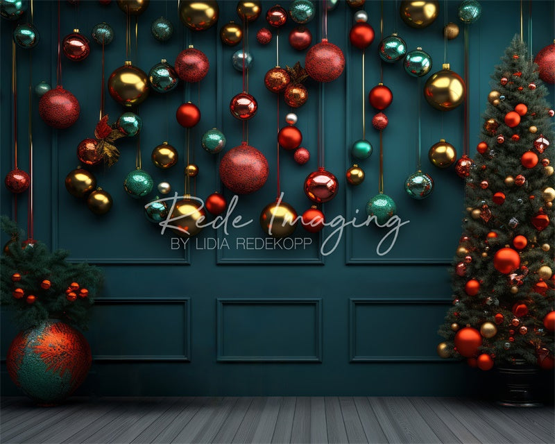 Kate Colorful Christmas Ball Decoration Backdrop Designed by Lidia Redekopp -UK