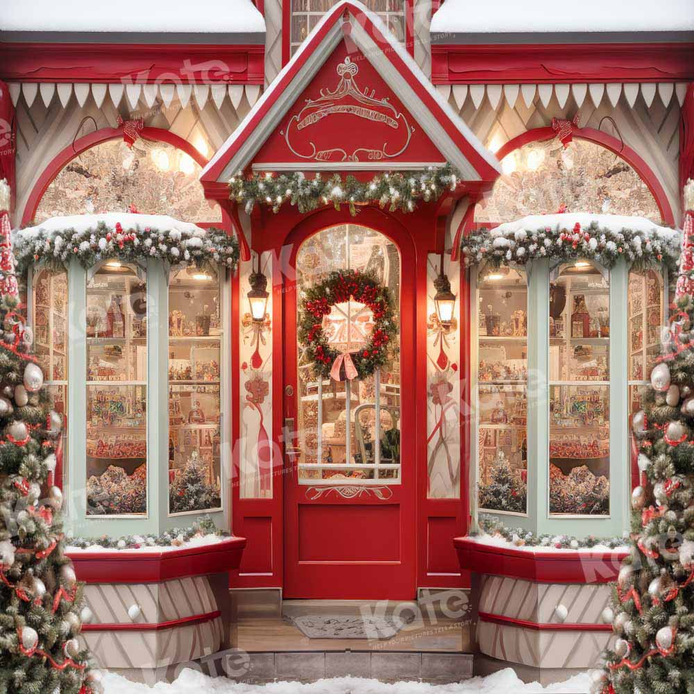 Kate Christmas Red Store Backdrop Designed by Emetselch