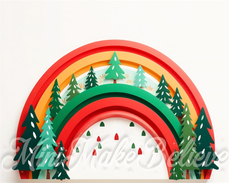 Kate Rainbow Christmas Trees Backdrop Designed by Mini MakeBelieve -UK