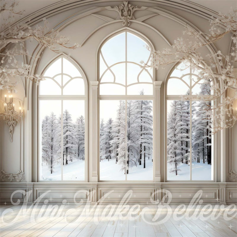 Kate Winter Christmas White Window Backdrop Designed by Mini MakeBelieve