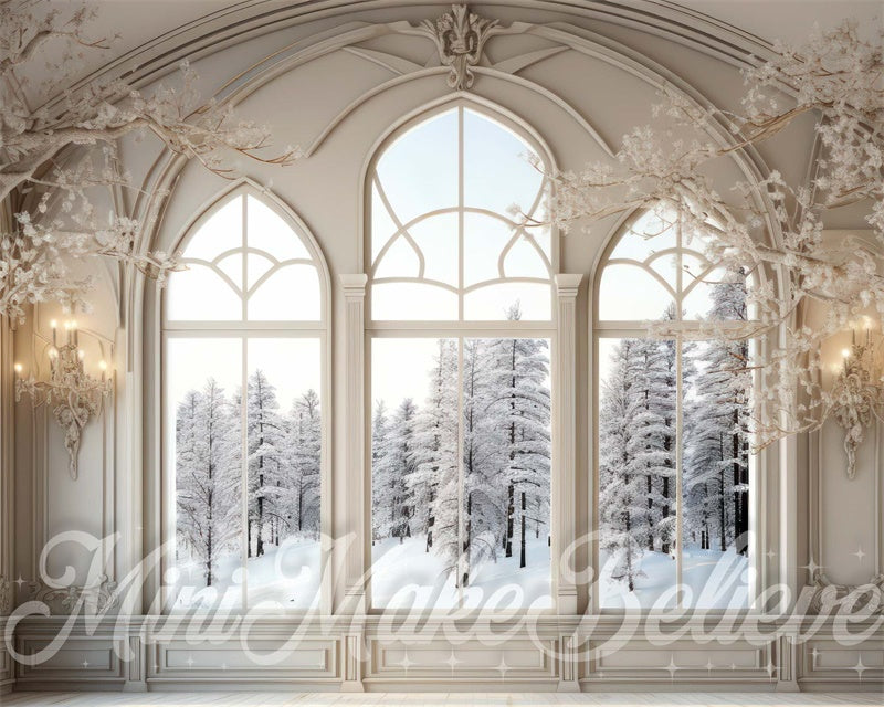 Kate Winter Christmas White Window Backdrop Designed by Mini MakeBelieve -UK