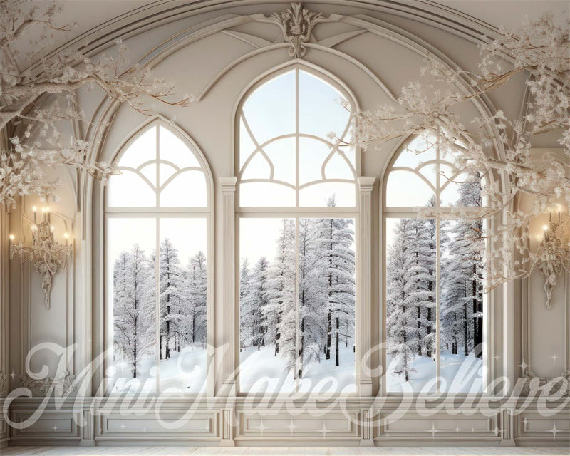 Kate Winter Christmas White Window Backdrop Designed by Mini MakeBelieve