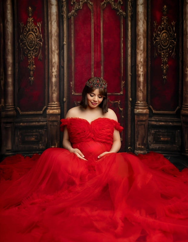 Kate Retro Old Red Wall Backdrop Designed by Chain Photography