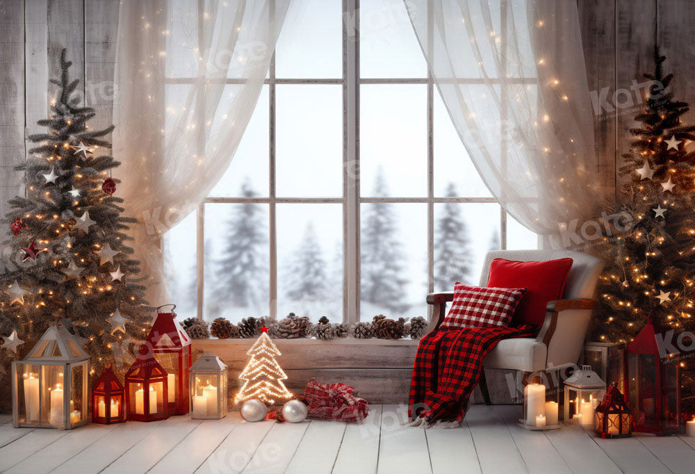 Kate Christmas Warm Room Window Tree Backdrop Designed by Emetselch -UK