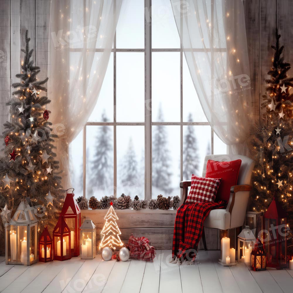 Kate Christmas Warm Room Window Tree Backdrop Designed by Emetselch